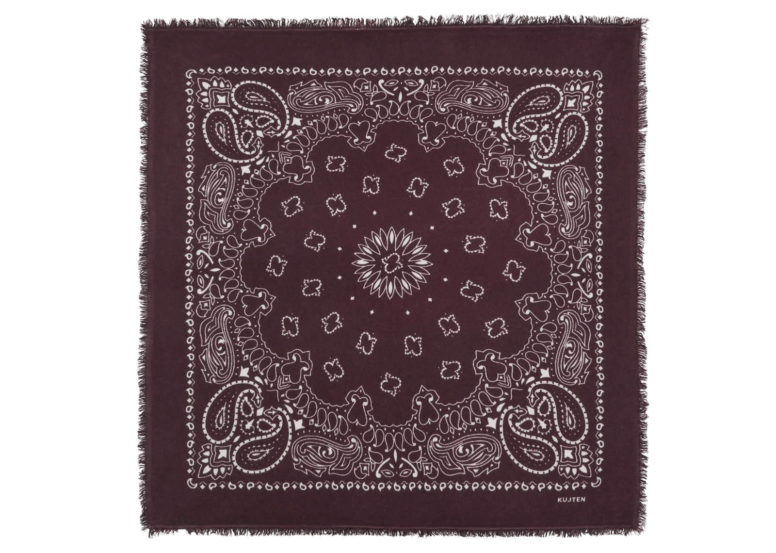 Large Cashmere Bandana Hachiko Burgundy