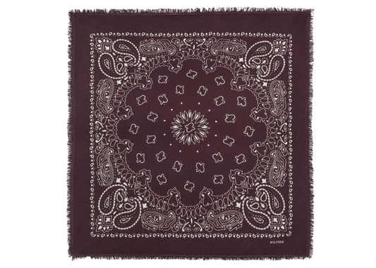 Large Cashmere Bandana Hachiko Burgundy