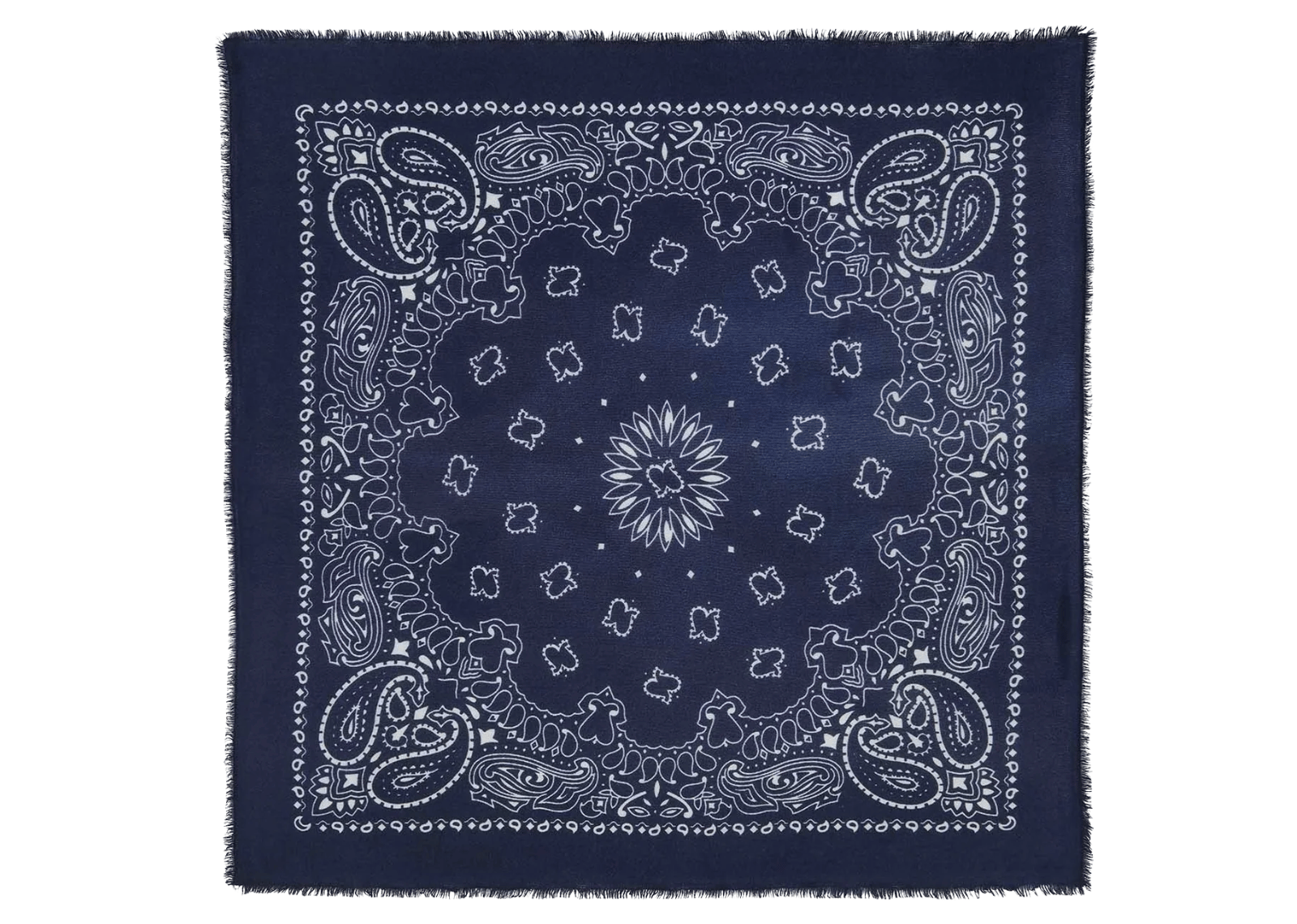 Large Cashmere Bandana Hachiko Dark Navy Blue