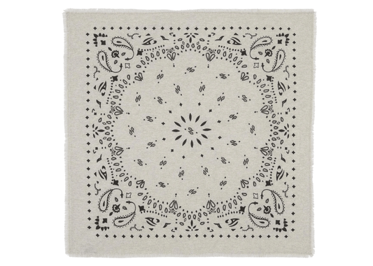 Large Cashmere Bandana Hachiko Oats White