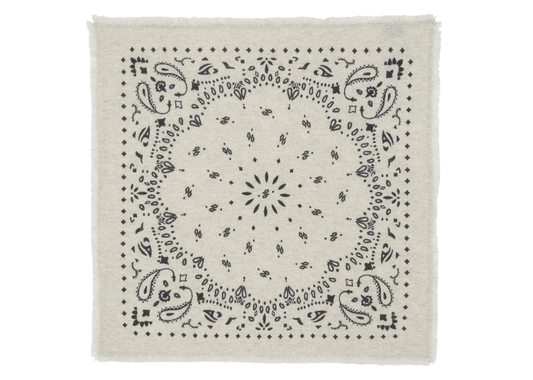 Small Cashmere Bandana Hachi Oats White