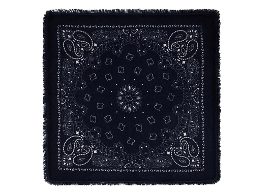 Small Cashmere Bandana Hachi Dark Navy Blue