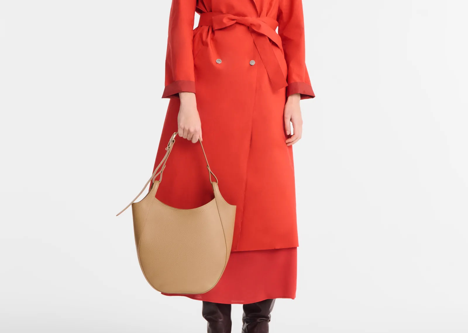 Le Foulonné Lare Hobo Bag Biscuit