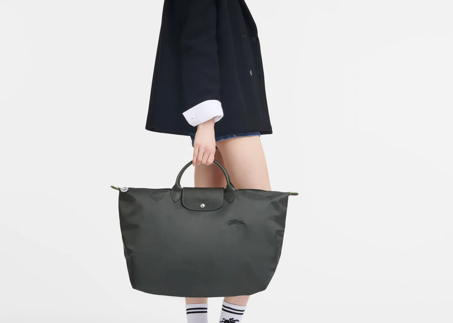 Le Pliage Green L Travel Bag Graphite