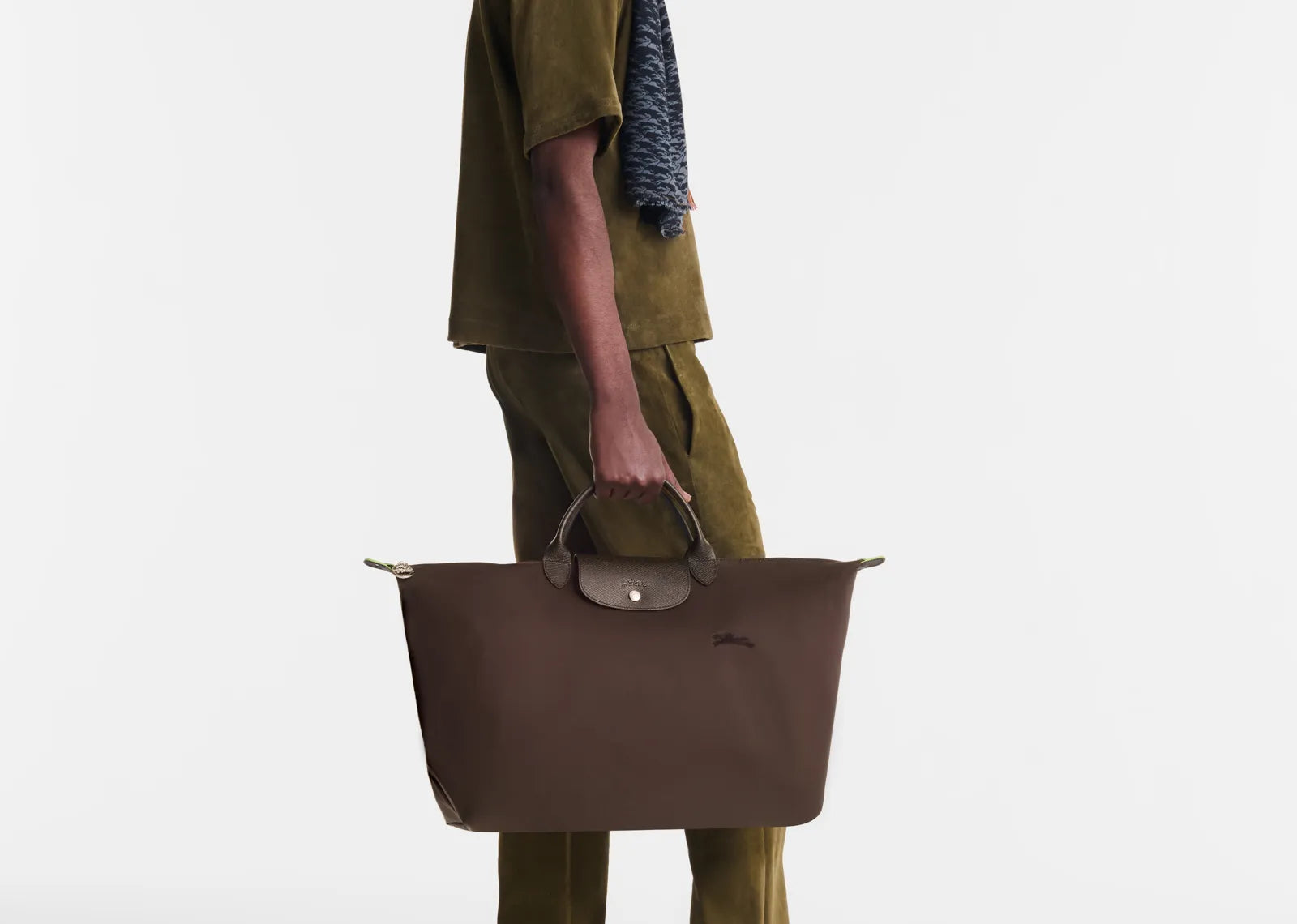 Le Pliage Green L Travel Bag Mocha