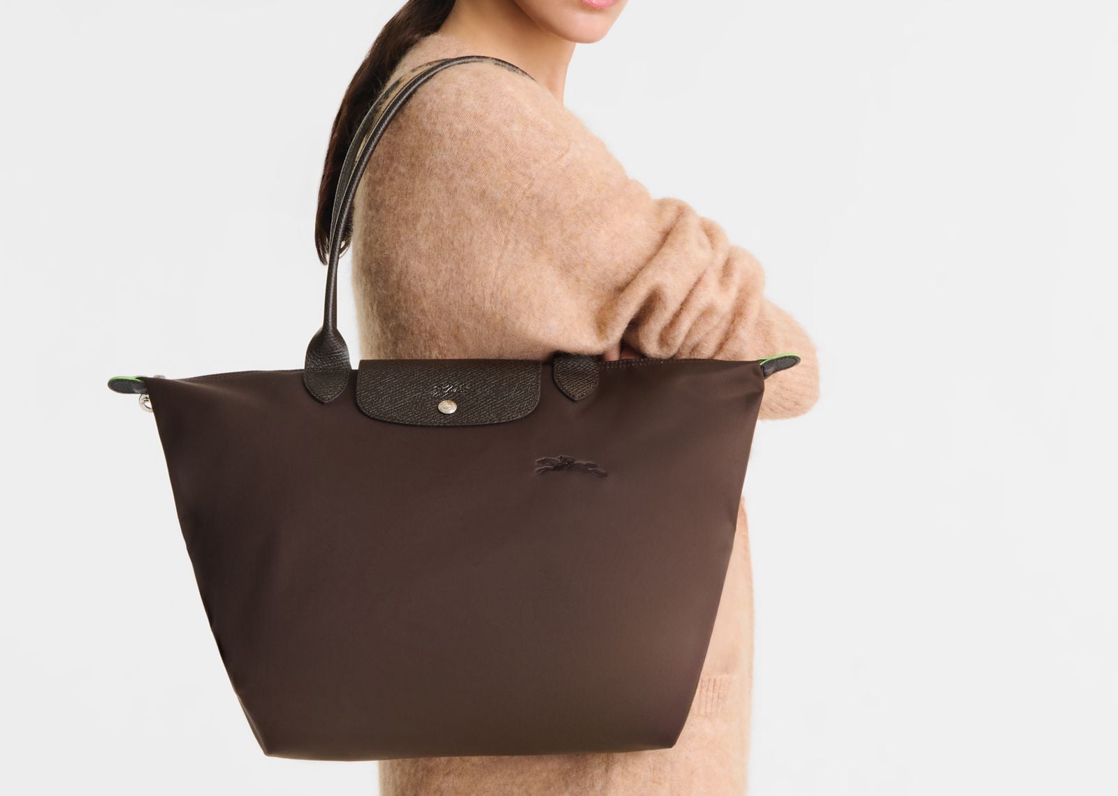 Le Pliage Green Large Tote Bag Mocha