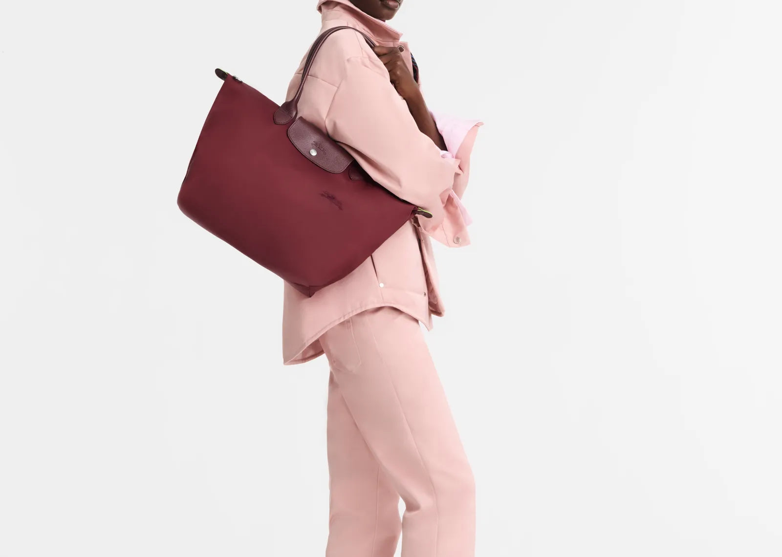 Le Pliage Green Large Tote Bag Pomegranate
