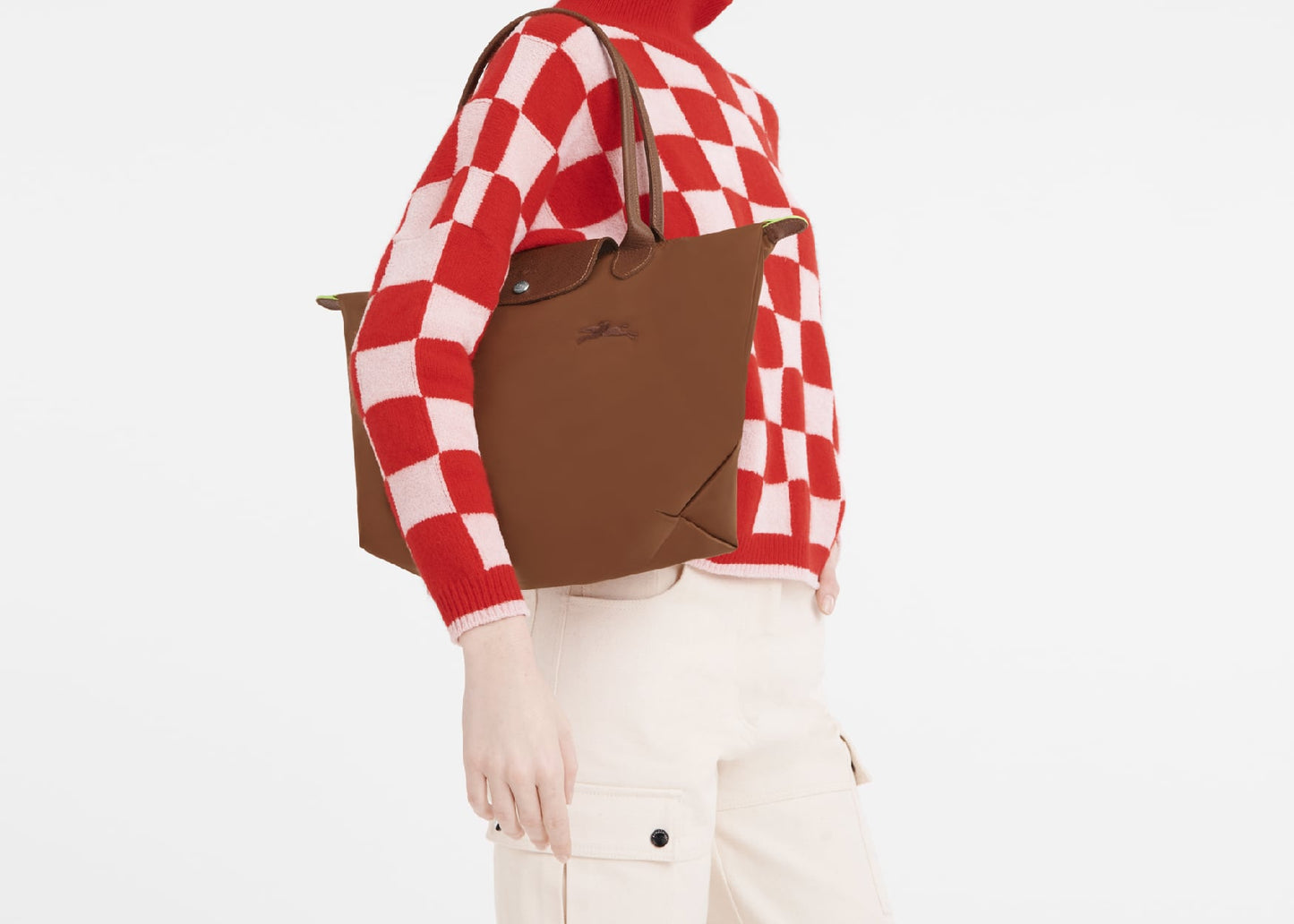 Le Pliage Green Medium Tote Bag Cognac