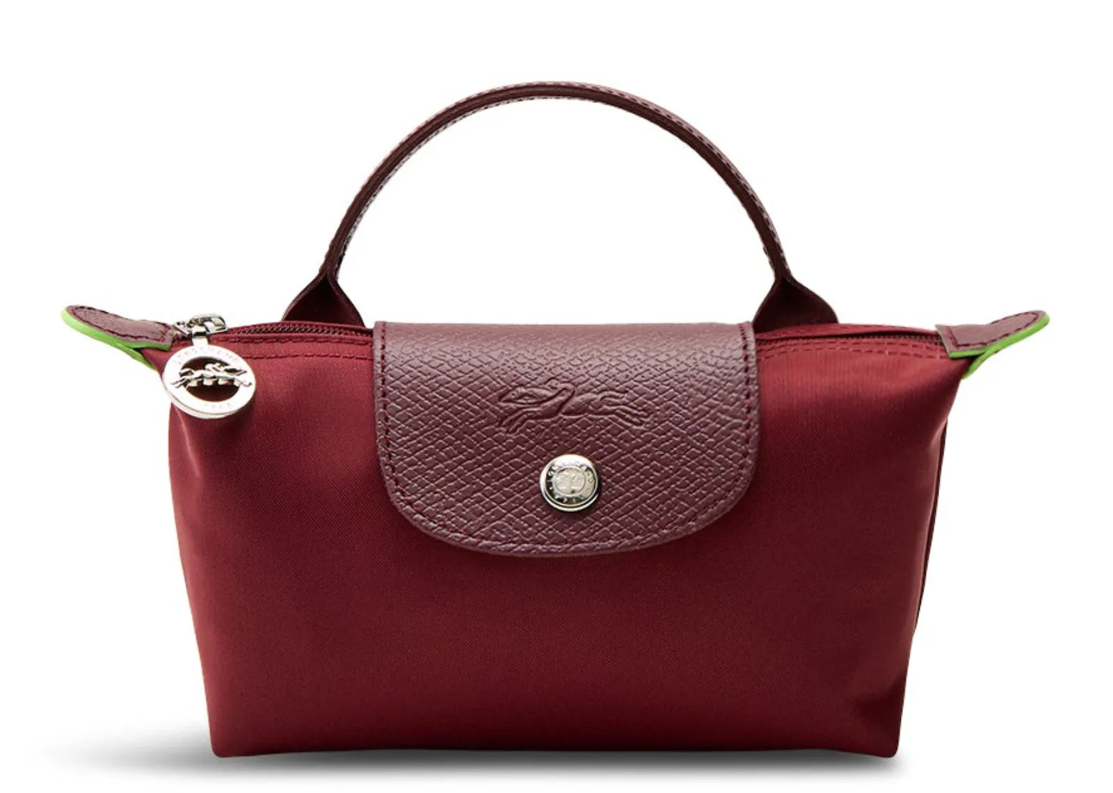 Le Pliage Green Pouch with handle Pomegranate