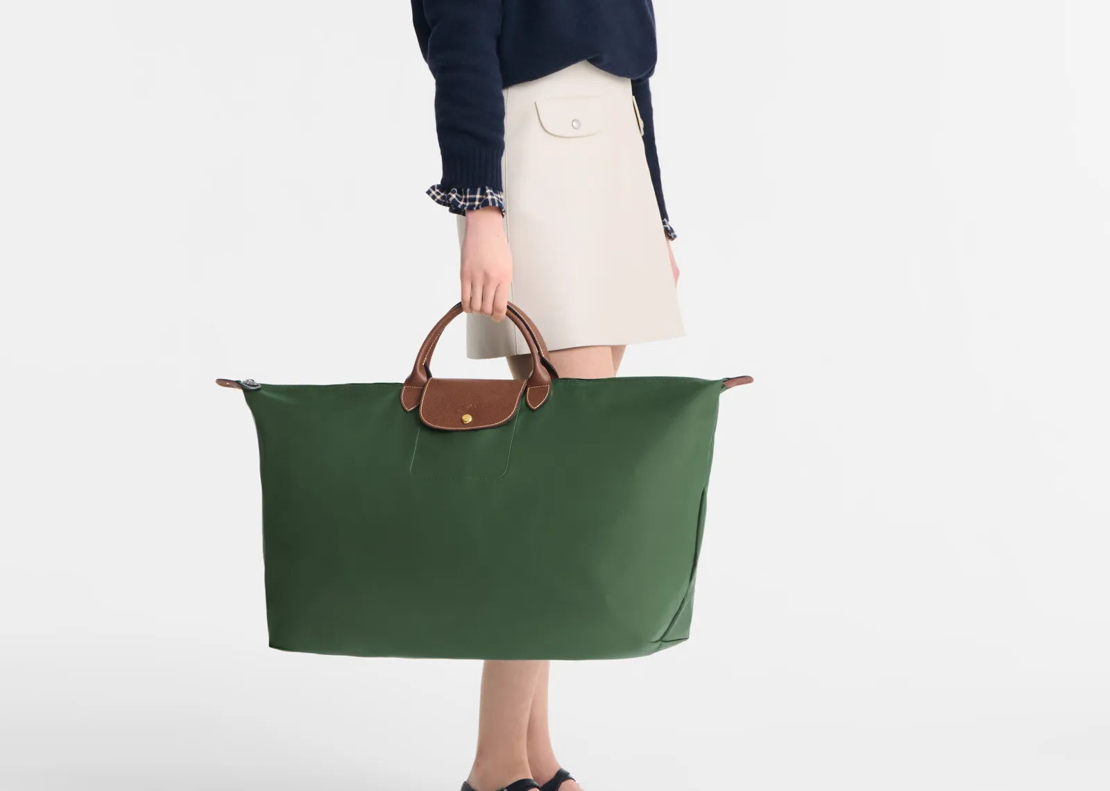 Le Pliage Original L Travel Bag British Green