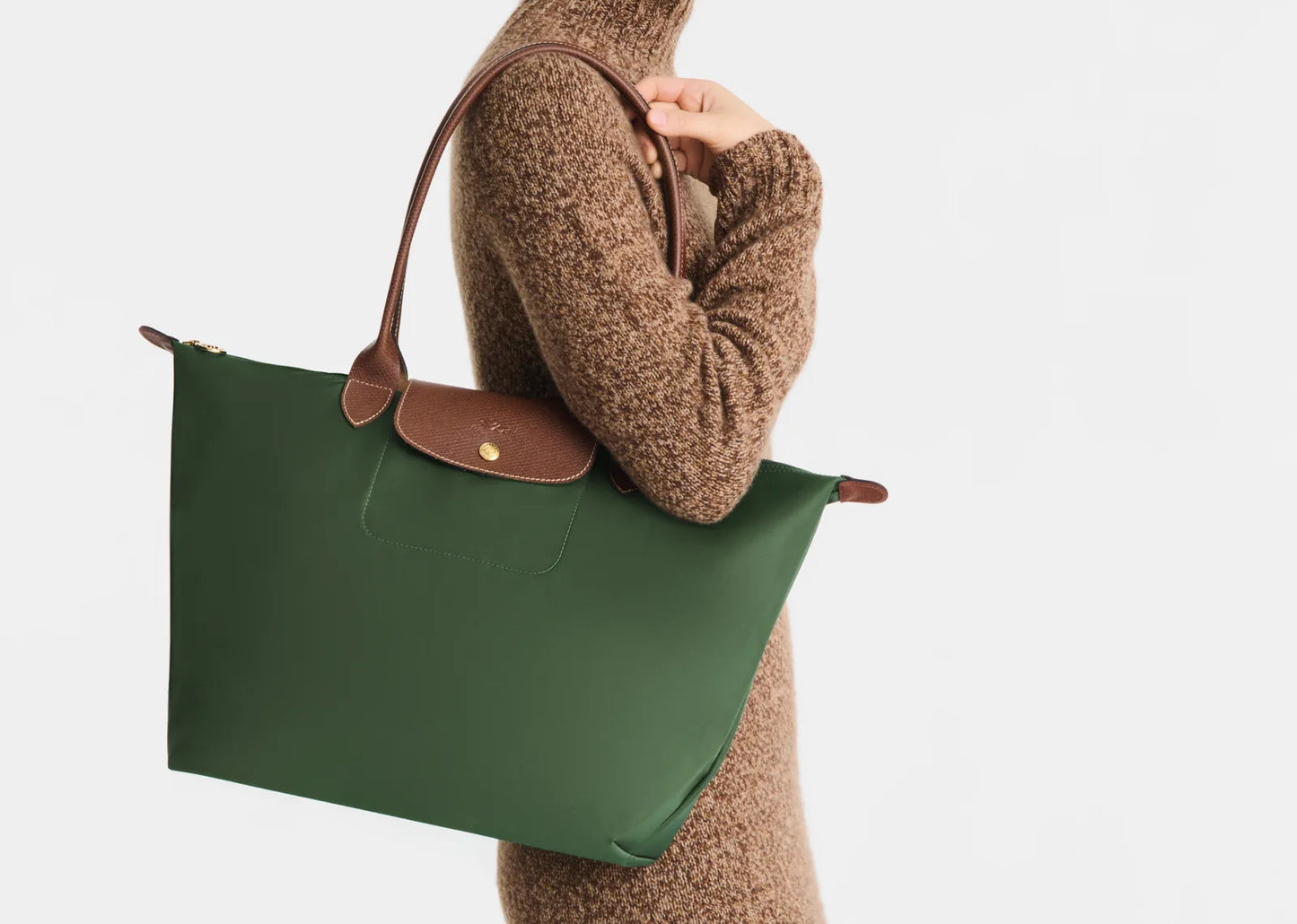 Le Pliage Original Large Tote Bag British Green