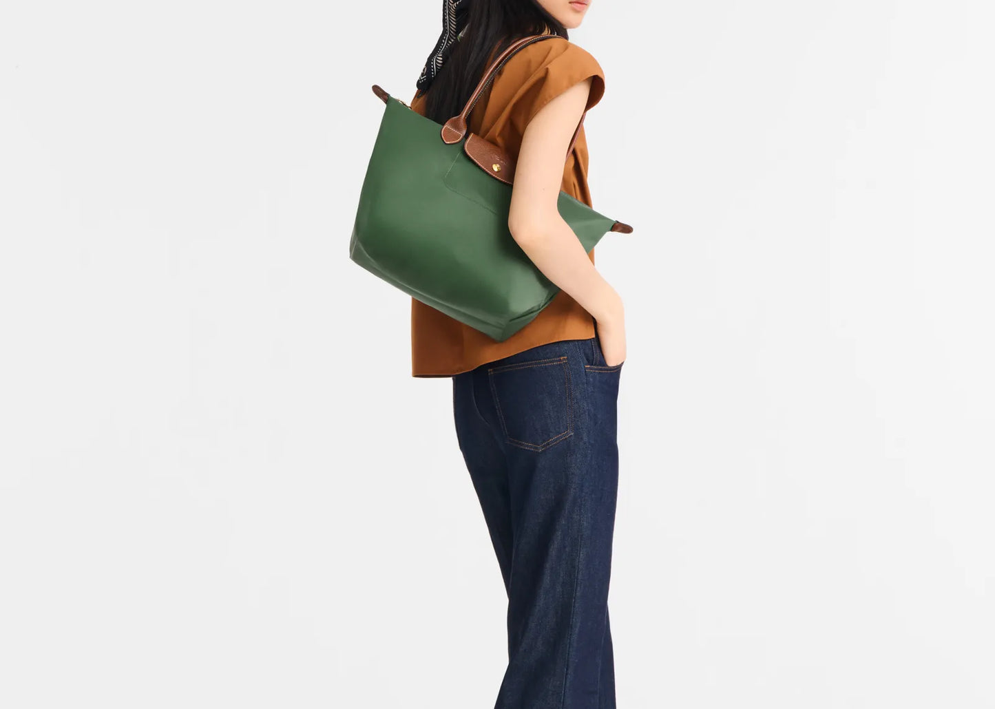 Le Pliage Original Medium Tote Bag British Green