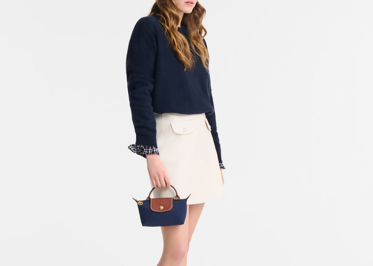 Le Pliage Original Pouch With Handle Navy