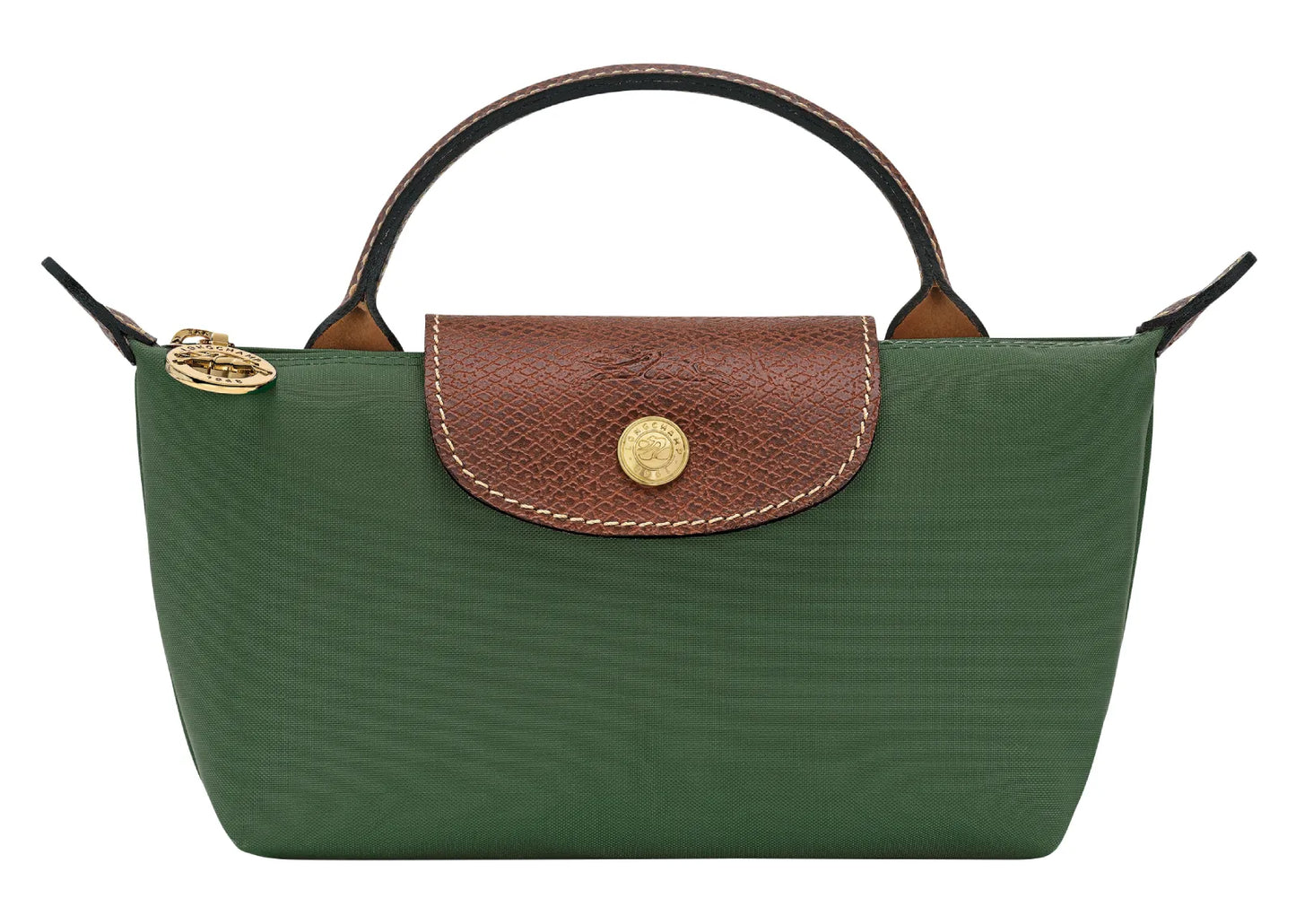 Le Pliage Original Pouch with handle British Green