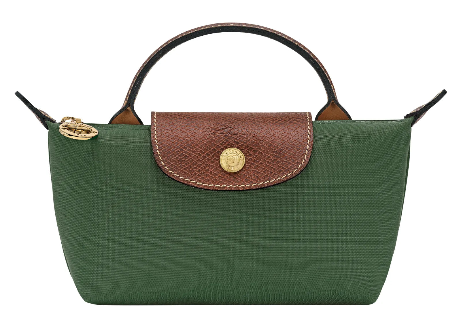 Le Pliage Original Pouch with handle British Green