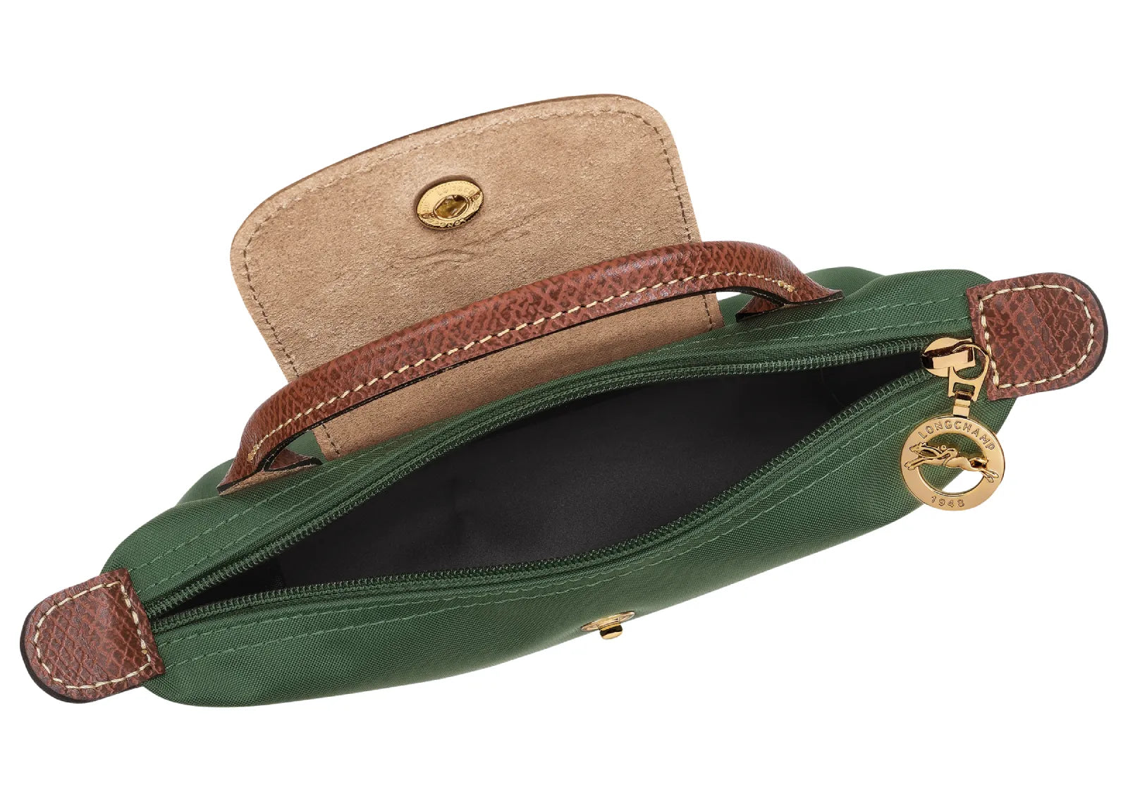 Le Pliage Original Pouch with handle British Green