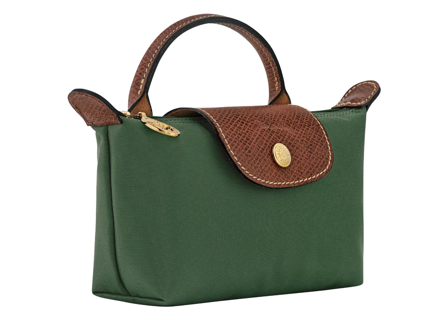 Le Pliage Original Pouch with handle British Green