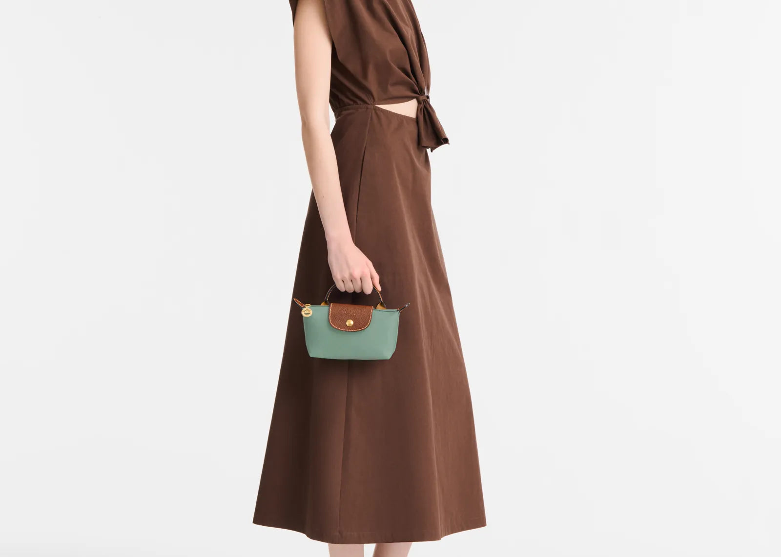 Le Pliage Original Pouch with handle Celadon