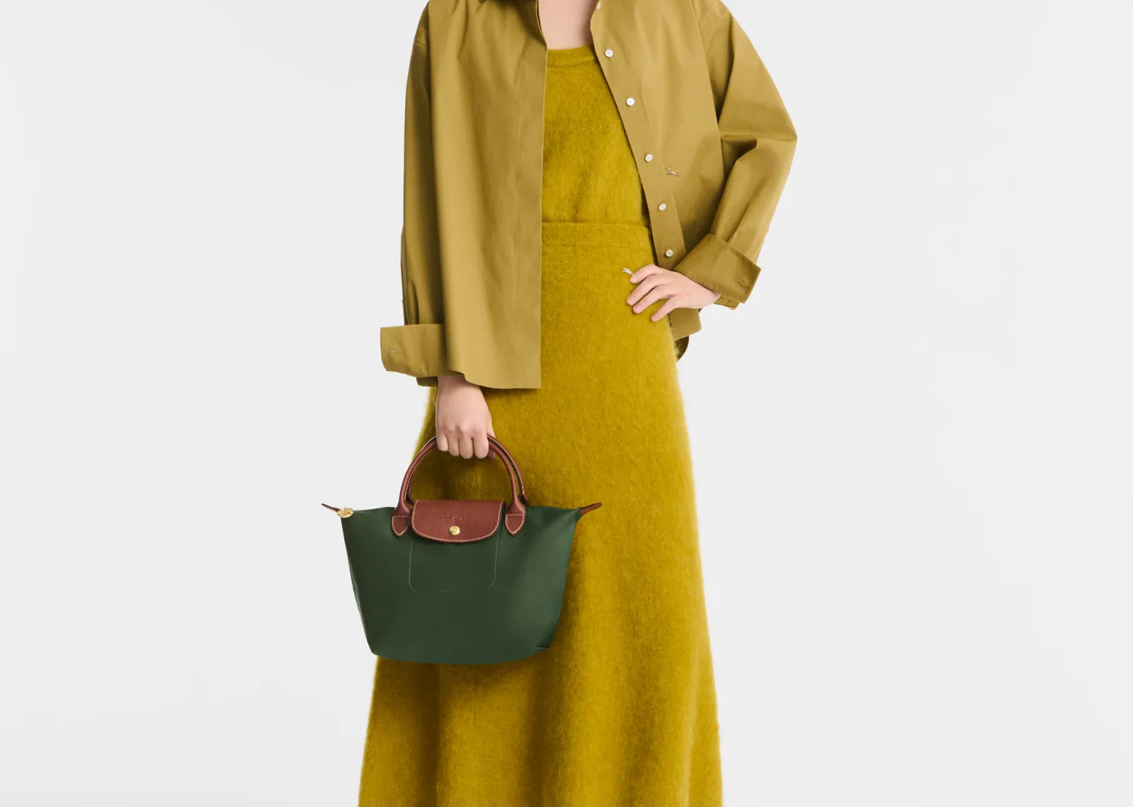 Le Pliage Original Small Handbag British Green
