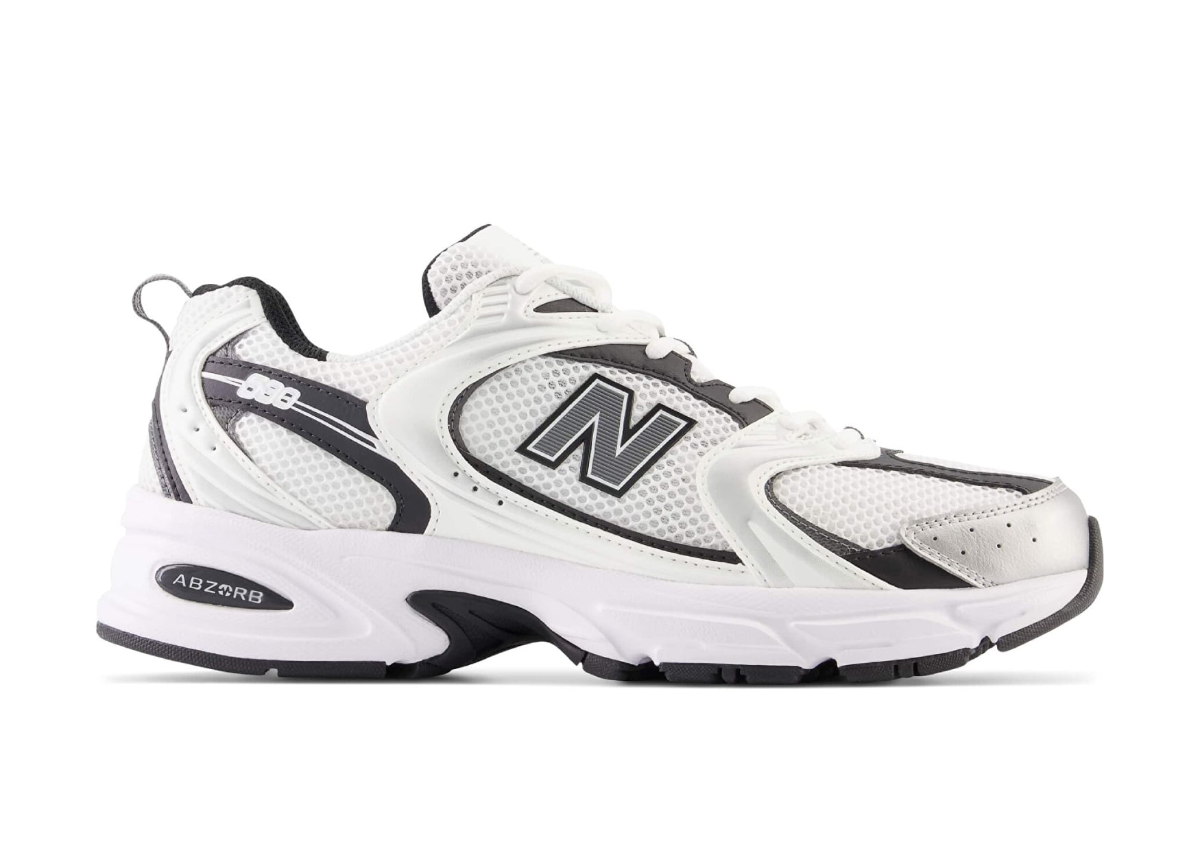 530 White Silver Metallic Black
