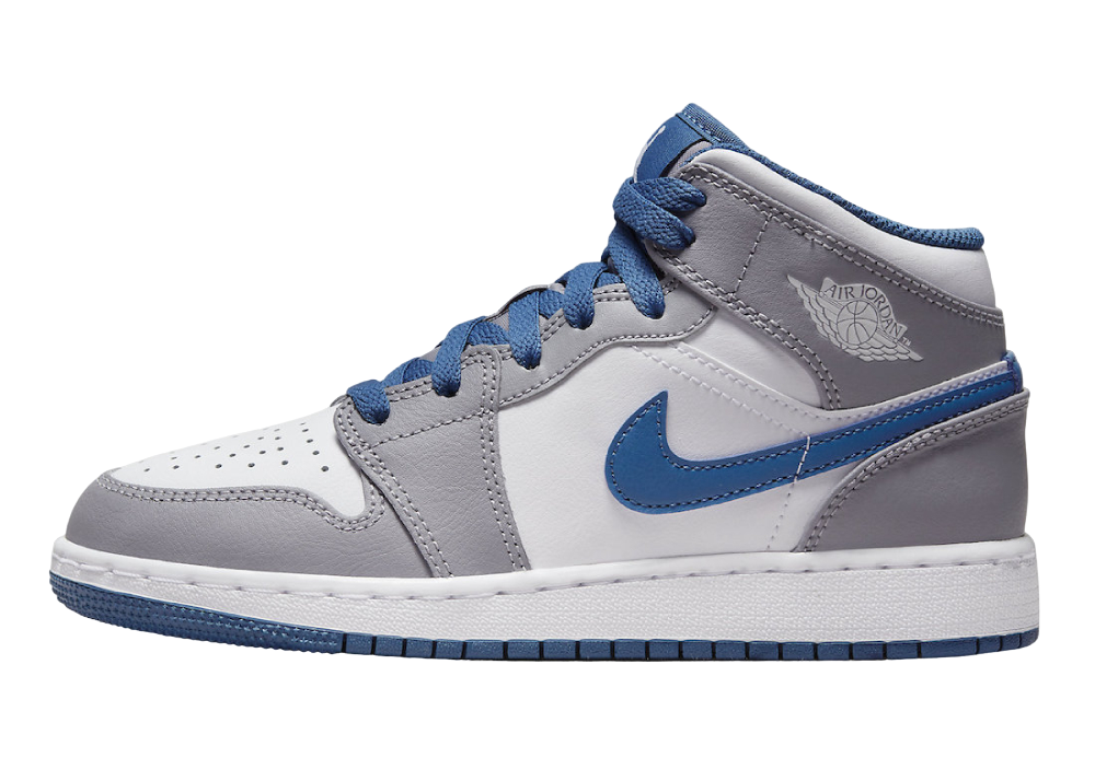 Air Jordan 1 Mid True Blue Cement (GS)