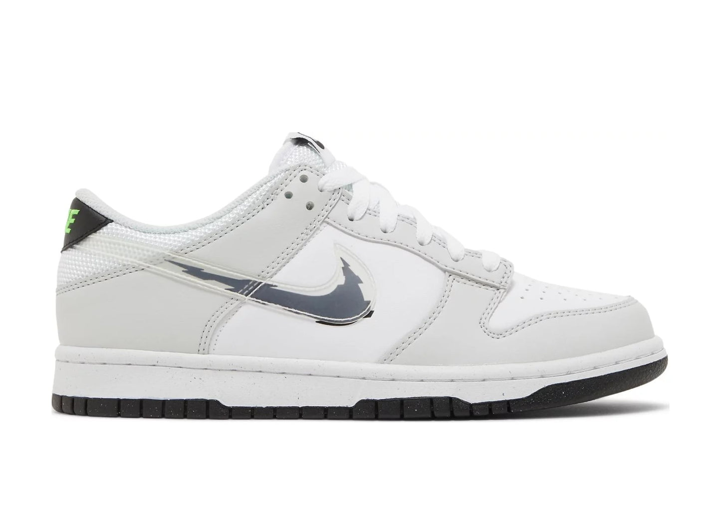 Dunk Low Glitch Swoosh White Grey (GS)