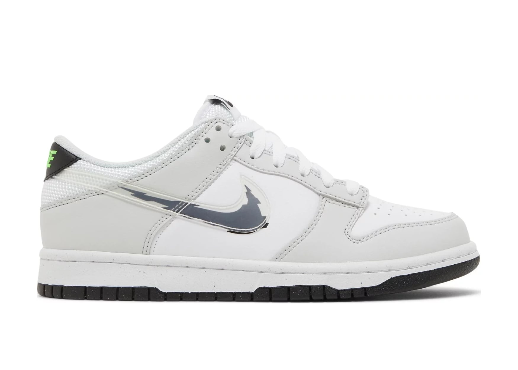 Dunk Low Glitch Swoosh White Grey (GS)