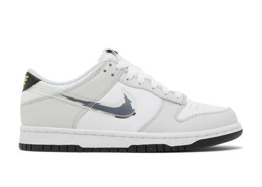 Dunk Low Glitch Swoosh White Grey (GS)
