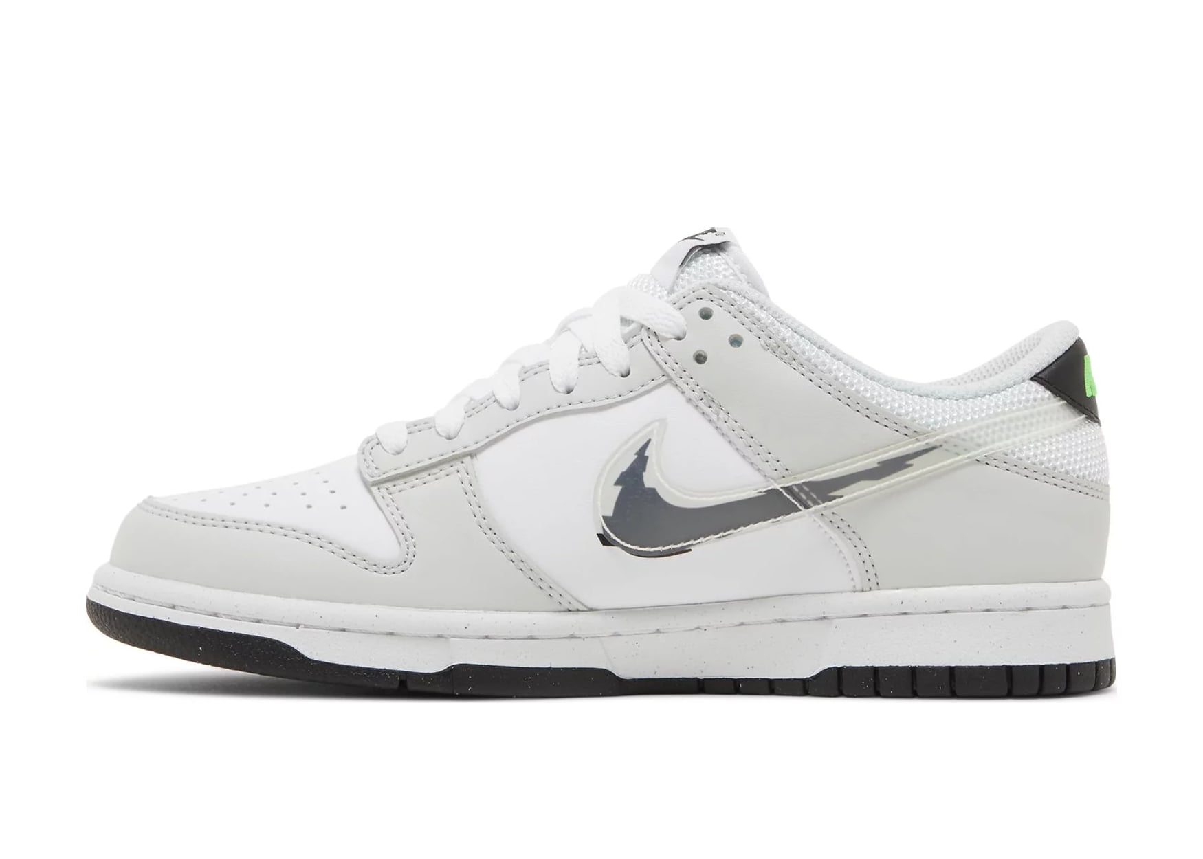 Dunk Low Glitch Swoosh White Grey (GS)