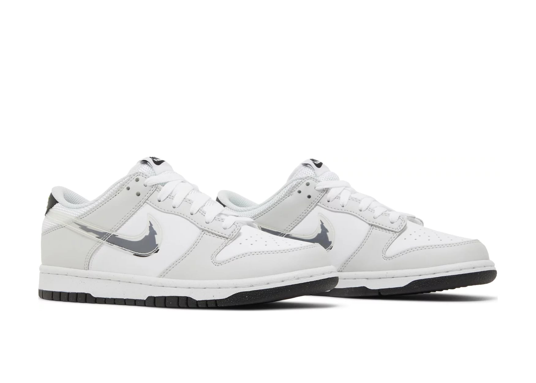 Dunk Low Glitch Swoosh White Grey (GS)