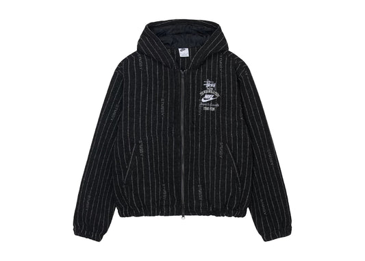 x Stussy Striped Wool Jacket Black