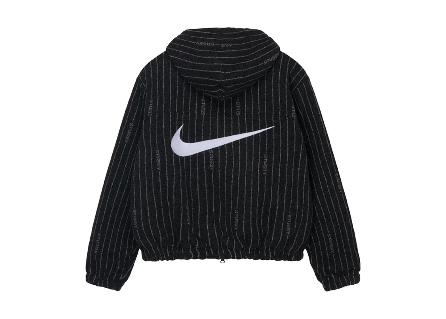 x Stussy Striped Wool Jacket Black