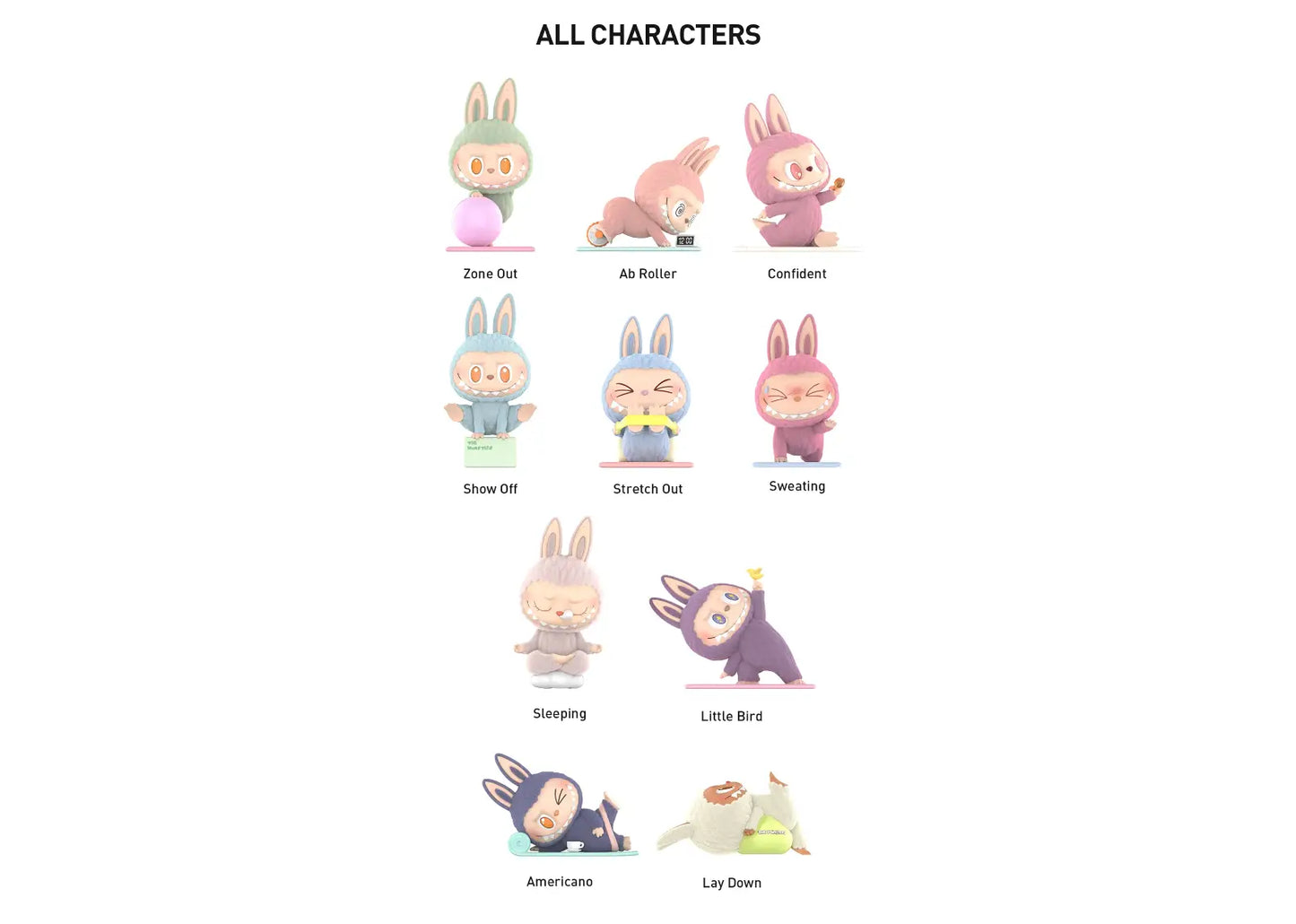 Labubu The Monsters Lazy Yoga Series Figures Single Blind Box