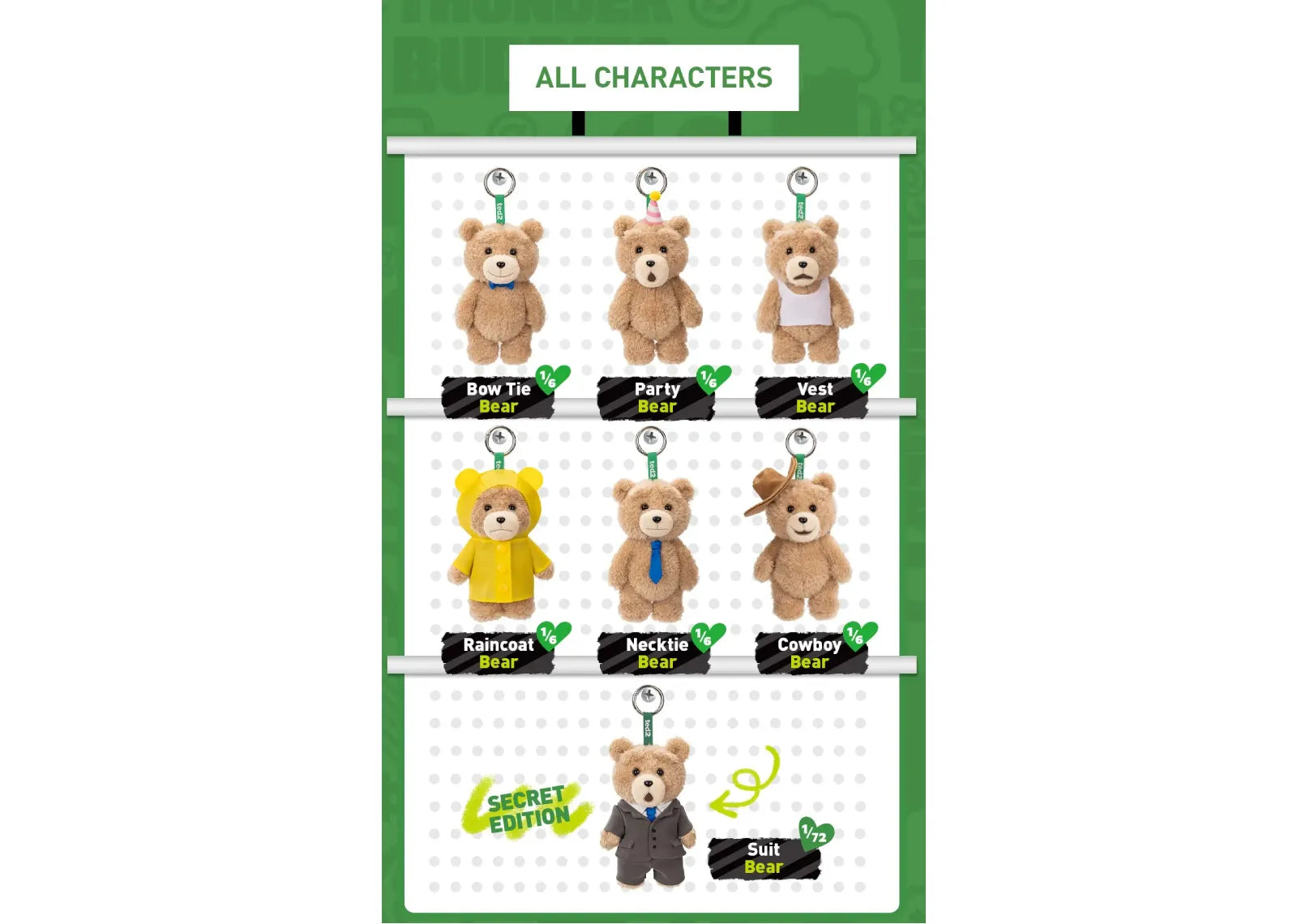Ted2 Teddy Bear Action Plush Pendant Series Single Blind Box