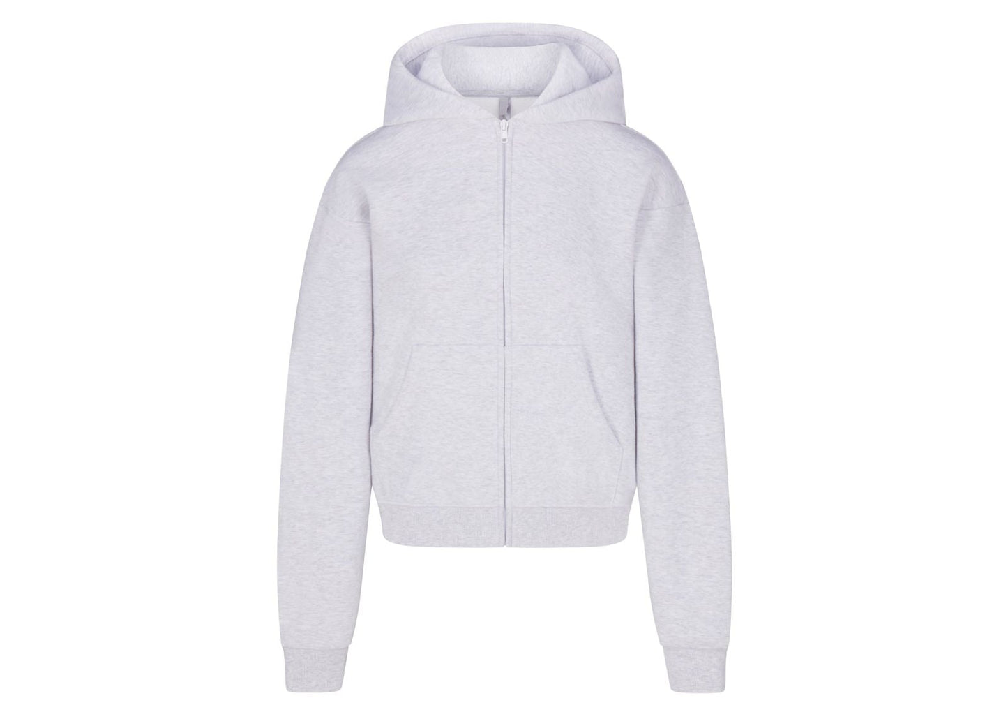 Cotton Fleece Classic Zip Up Hoodie Light Heather Grey