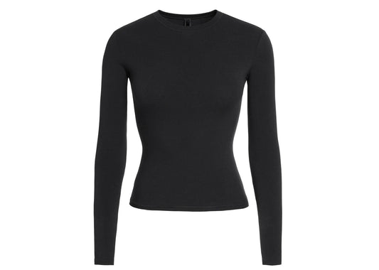 Cotton Jersey Long Sleeve T-Shirt Soot