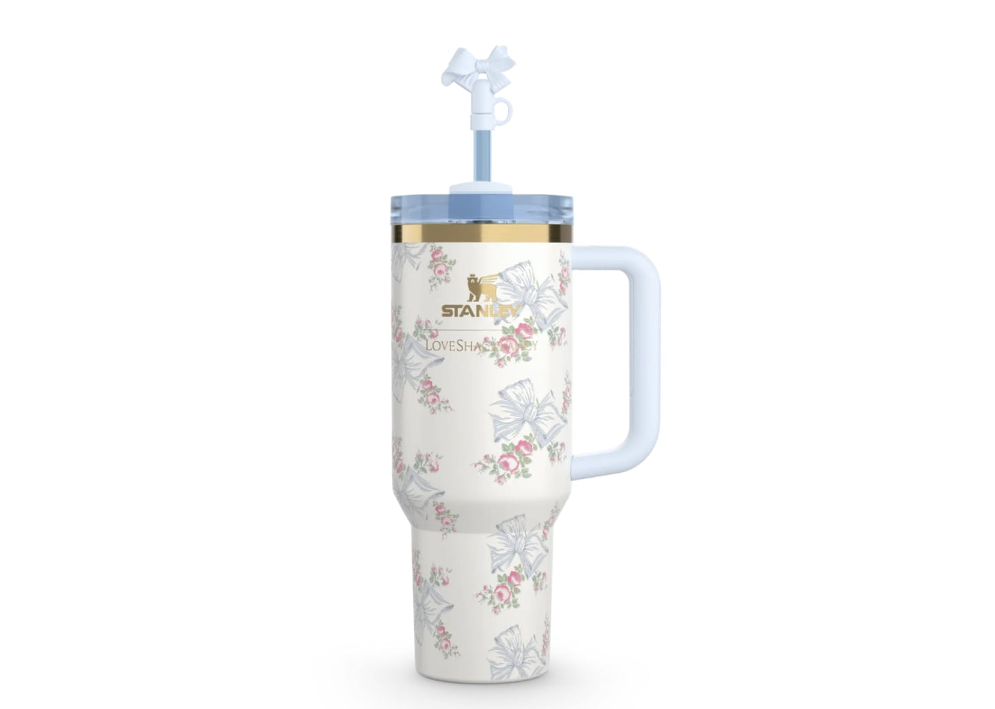 x LoveShackFancy Flowstate Quencher 40oz Tumbler Pastel Blue