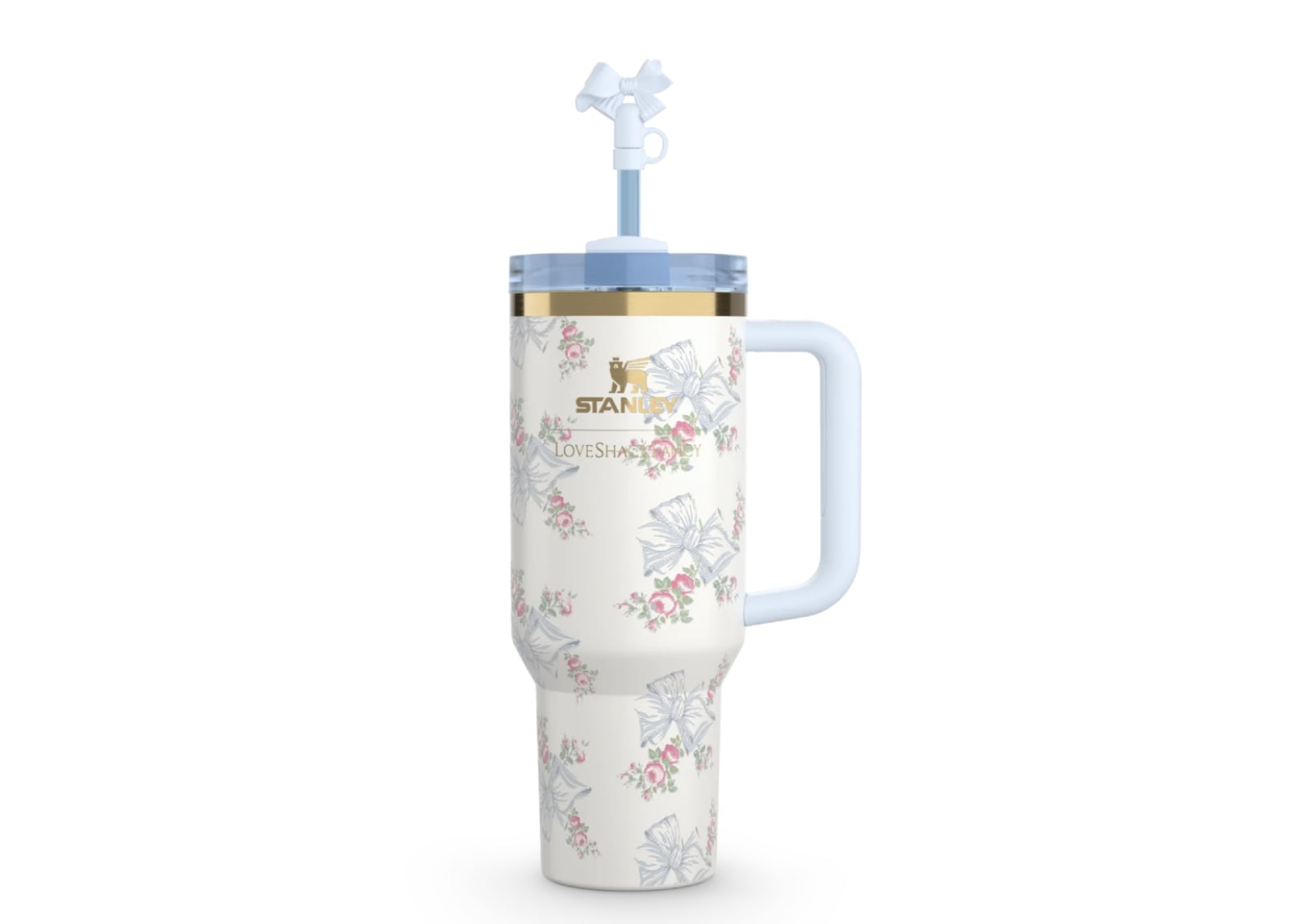 x LoveShackFancy Flowstate Quencher 40oz Tumbler Pastel Blue