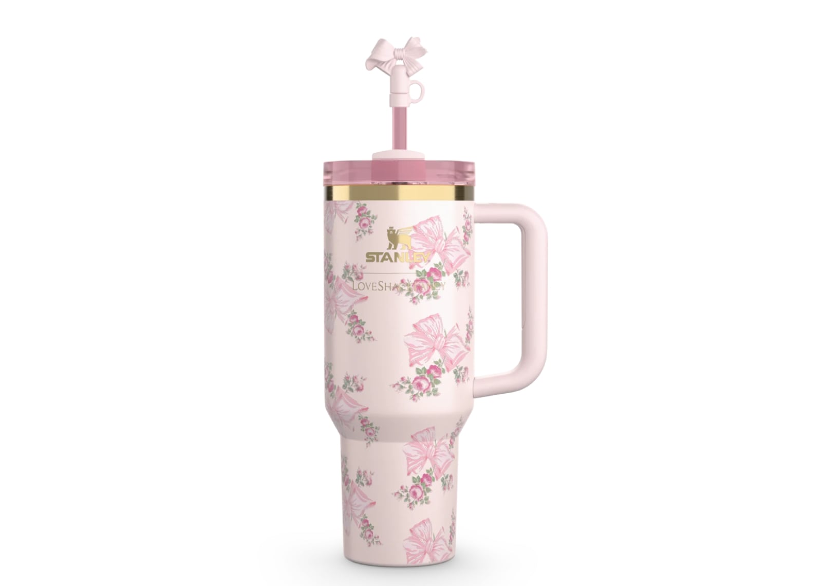x LoveShackFancy Flowstate Quencher 40oz Tumbler Pink Mink