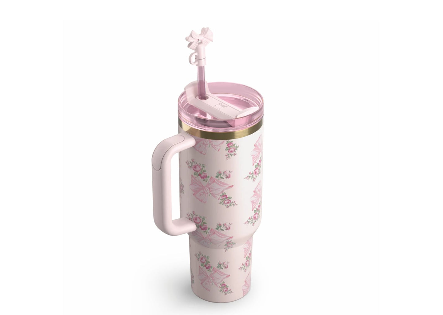x LoveShackFancy Flowstate Quencher 40oz Tumbler Pink Mink