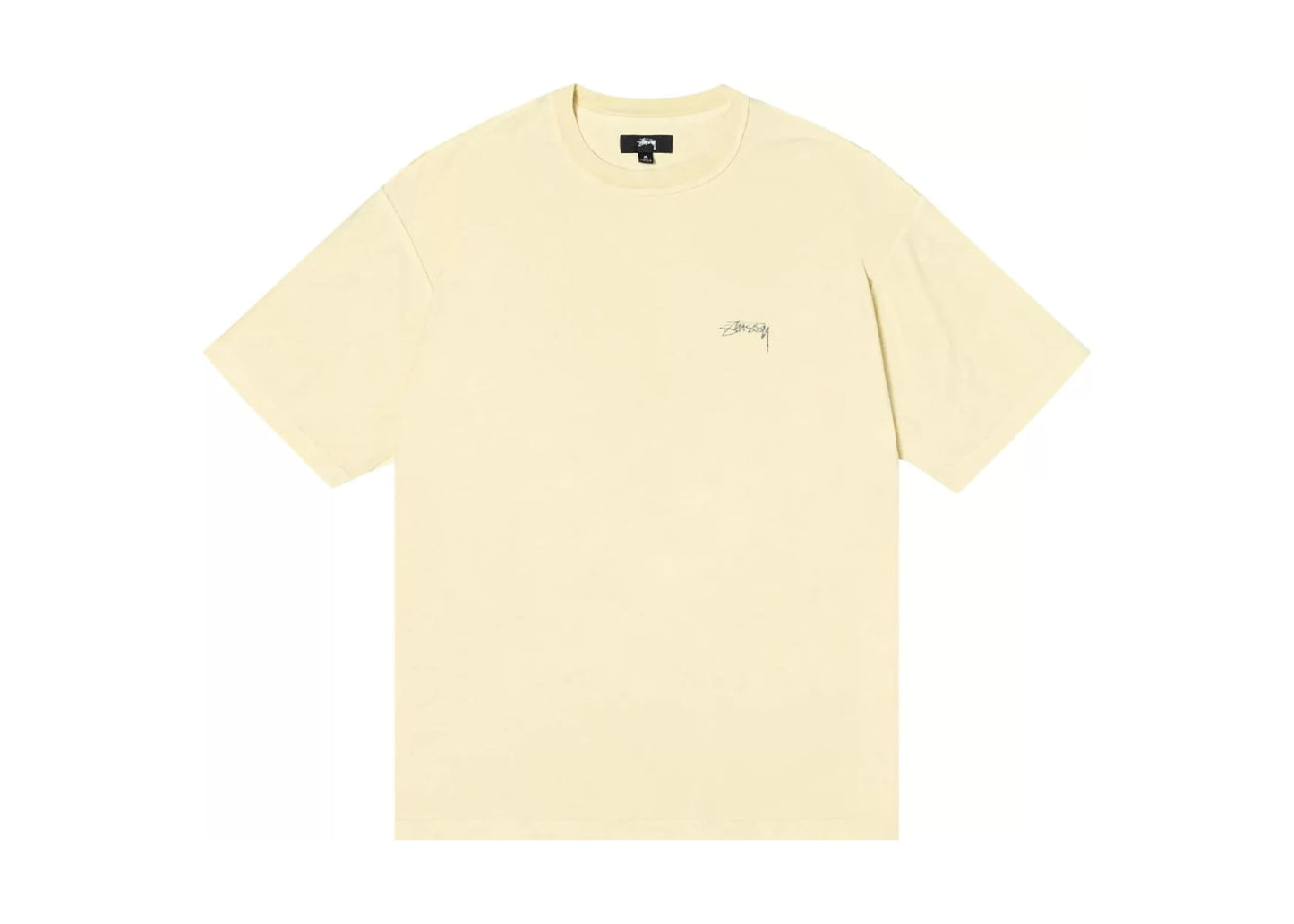 Pigment Dyed Inside Out Crew T-Shirt Pale Yellow