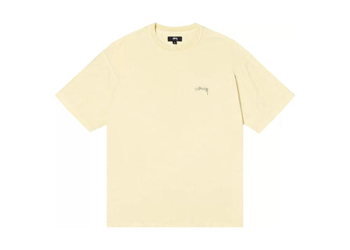 Pigment Dyed Inside Out Crew T-Shirt Pale Yellow