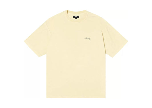 Pigment Dyed Inside Out Crew T-Shirt Pale Yellow
