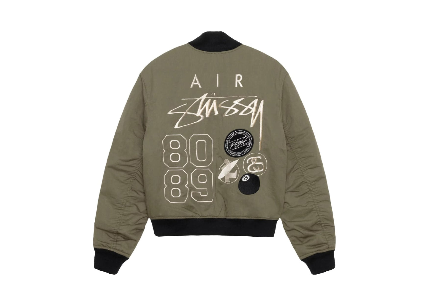 Stussy x Nike Reversible Varsity Jacket Medium Olive/Bright Mandarin