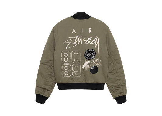 Stussy x Nike Reversible Varsity Jacket Medium Olive/Bright Mandarin