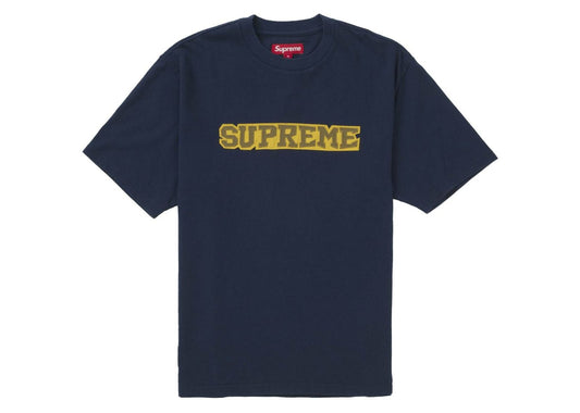 Satin Appliqué S/S Top Navy