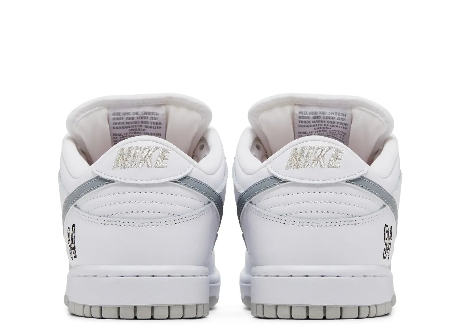 SB Dunk Low Supreme 94 White Metallic Silver