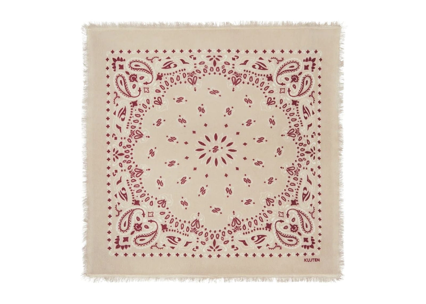 Small Cashmere Bandana Hachi Bico Oats White