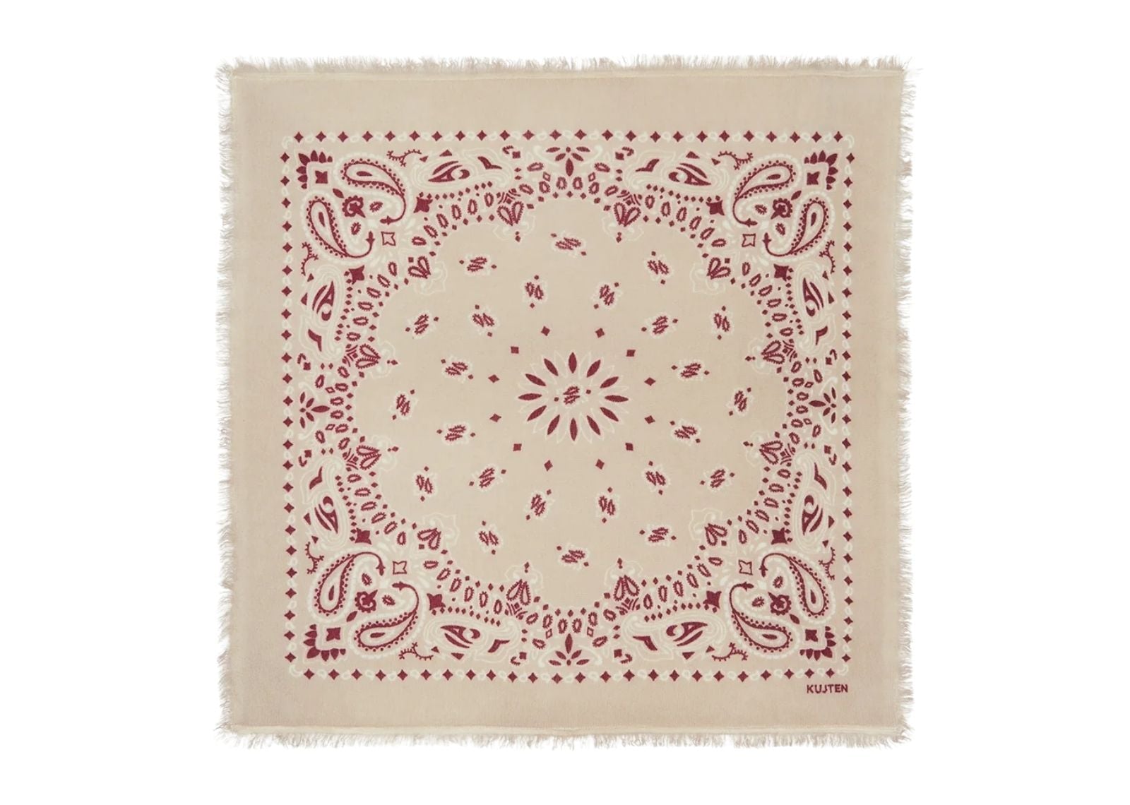 Small Cashmere Bandana Hachi Bico Oats White