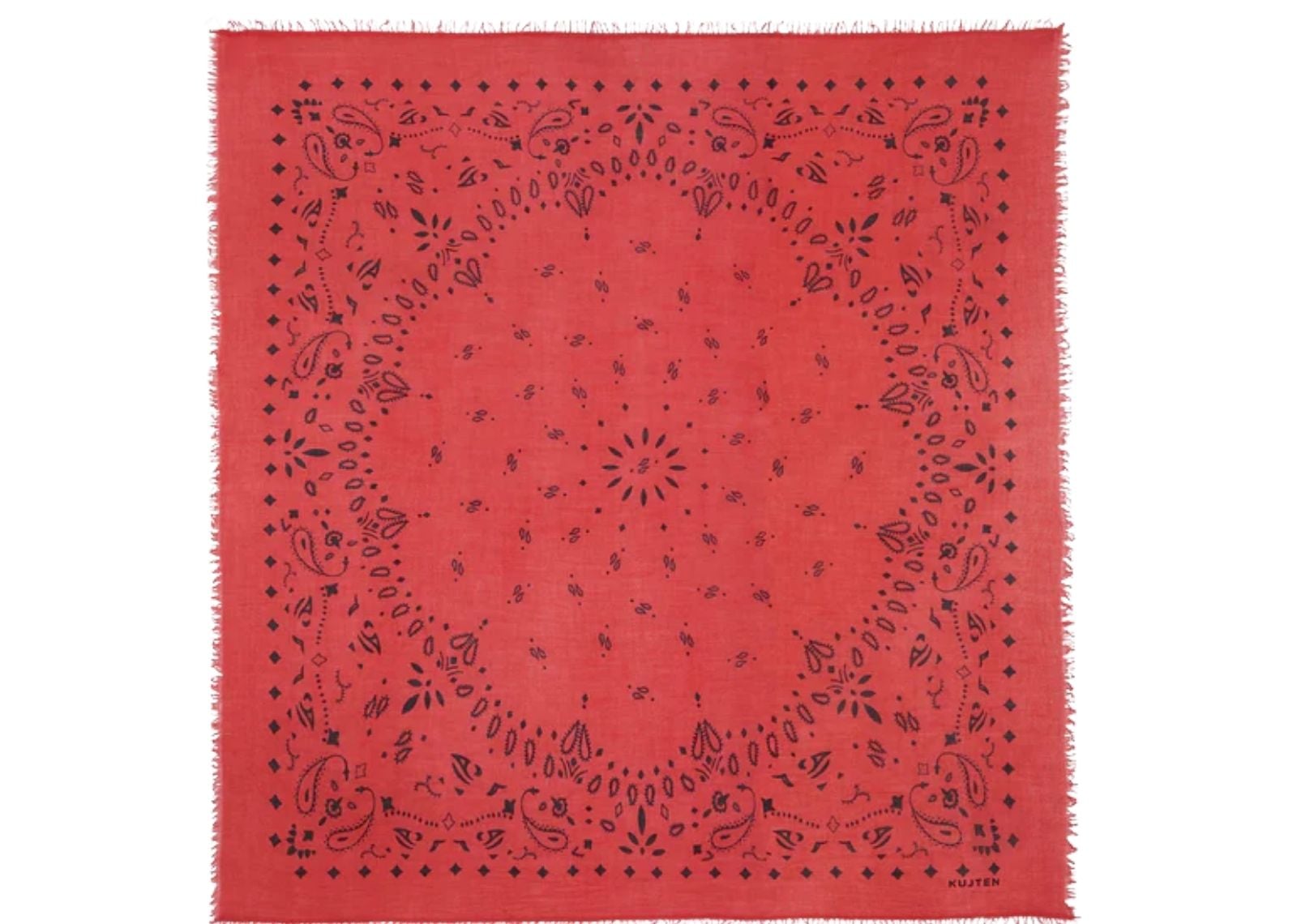 Extra Large Cashmere Bandana Effy Coral Red